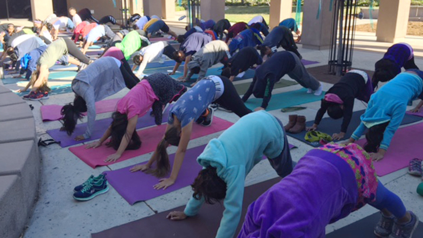 yoga class at Stonegate Elementary